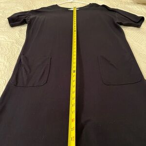 Black Short Sleeve Dress with Pockets